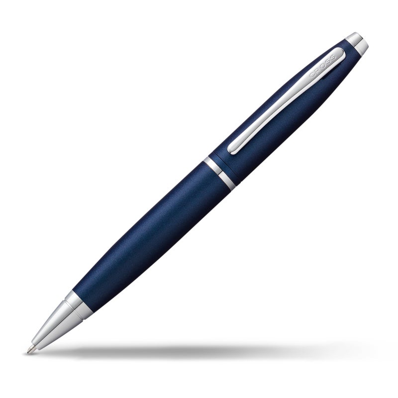 Cross Calais Refillable Ballpoint Pen Presented in a Luxury Gift Box - Medium Point, Black Ink, Matte Metallic Midnight Blue - Image 1